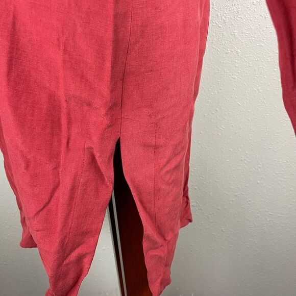Pre-Owned Rena Rowan Womens Red Button Down Long Sleeve Silk Collard Jacket/Top - Picture 5 of 10